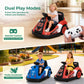 Alpha Joy Kids 12V Bumper Car with Steering Wheel & Remote Control, 3-Color LED Lights, 3 Speeds, Electric Ride-on Toys Car for 3-6 Years, Red