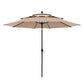 Alpha Joy 10ft 3 Tier Auto-Tilt Outdoor Patio Umbrella Beach Garden Double Vented Table Umbrella with Push Button and Crank, Beige & Tan