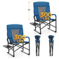 Sophia & William Set of 2 High Back Heavy-Duty Adjustable Director Chair Oversized Camping Chair with Side Table, Supports 300lbs, Blue