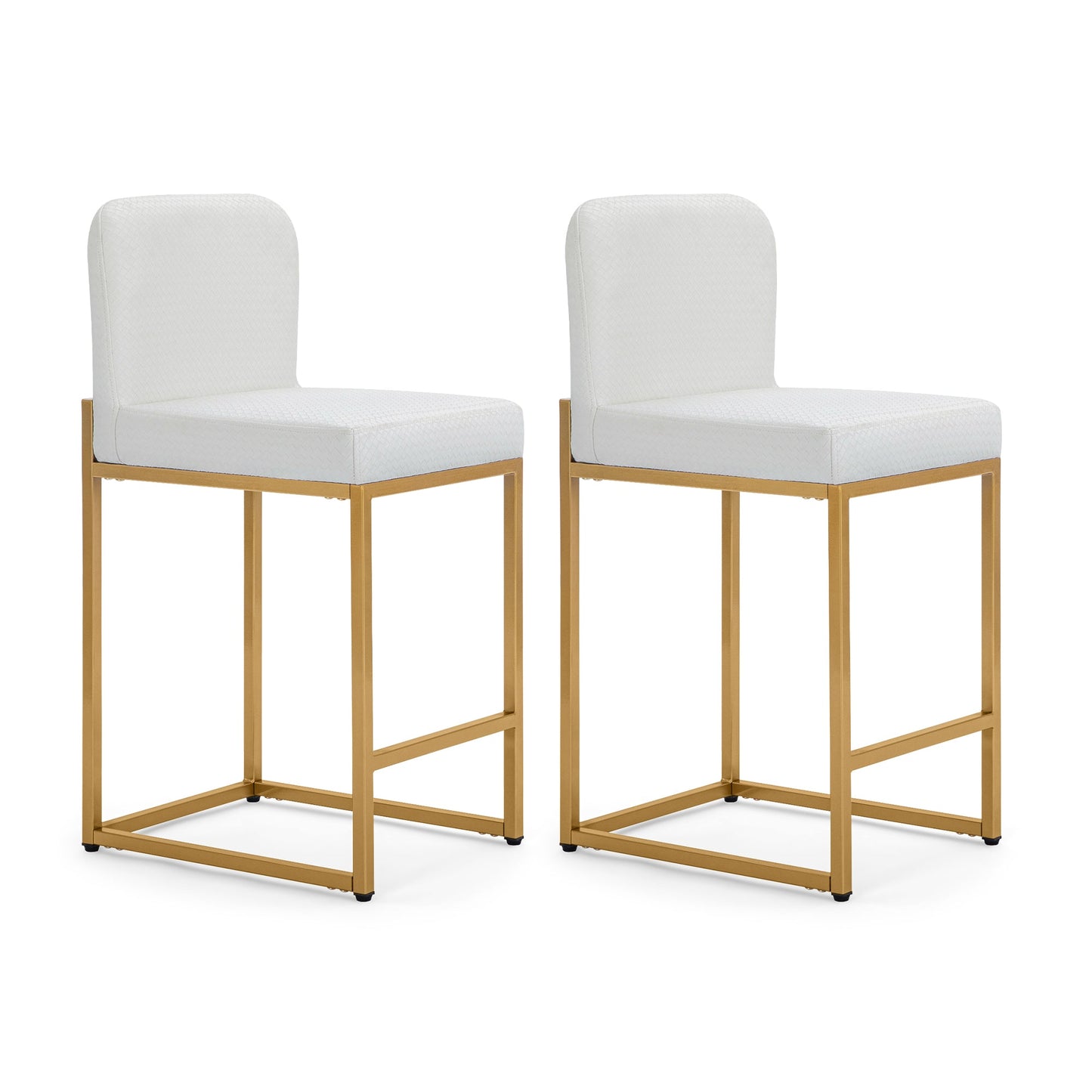 Sophia & William 24" Counter Height Bar Stools with High Backrest 2 Pack Comfortable Modern Counter Stools for Kitchen & Home, Plaid White