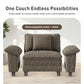 Sophia&William 157.5"L Modular Sectional Sofa Sets, Modern Chenille Cloud Couch 6-Seat Oversized Sofa with 4 Pillows & 2 Ottomans for Living Room,Ash Gray