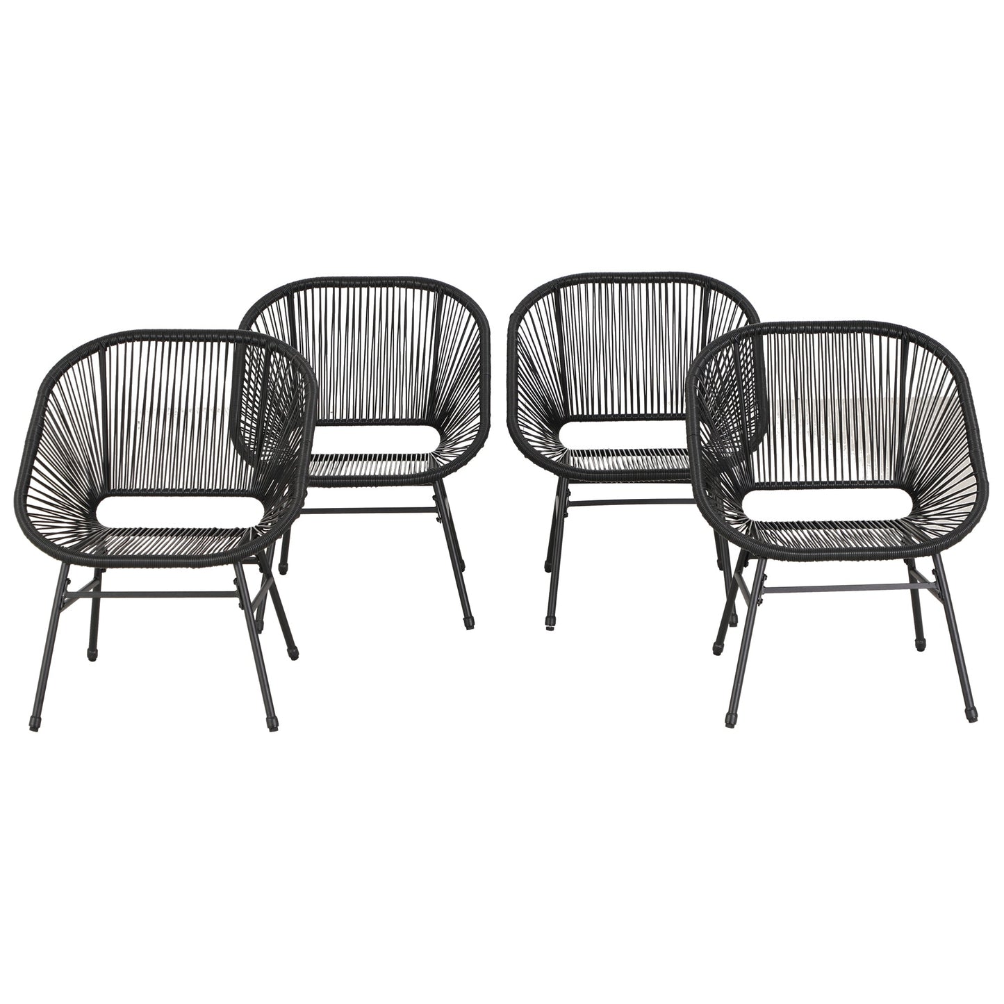 Sophia & William 4 Piece PE Rattan Wicker Chairs Outdoor Dining Chairs