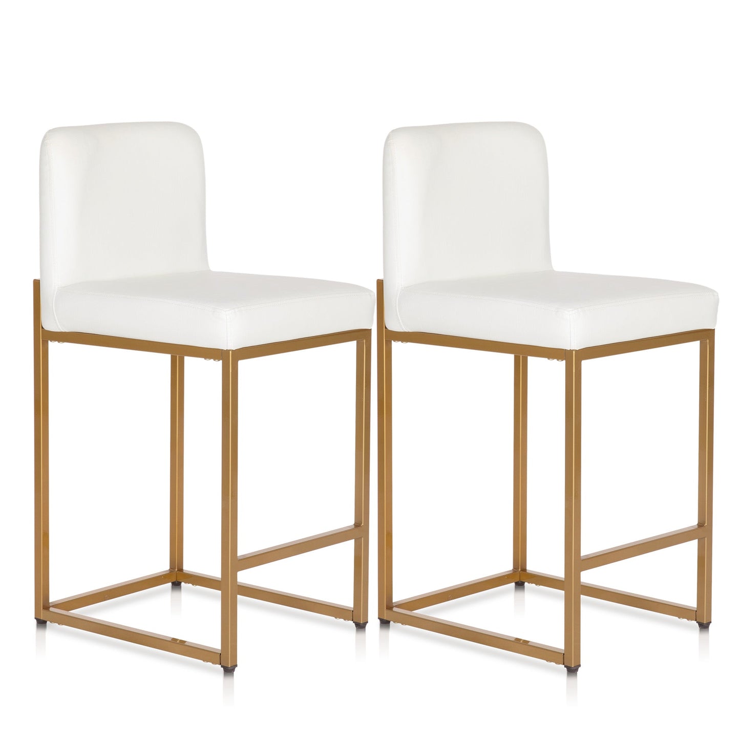 Sophia & William 24" Counter Height Bar Stools with High Backrest 2 Pack Comfortable Modern Counter Stools for Kitchen & Home, White