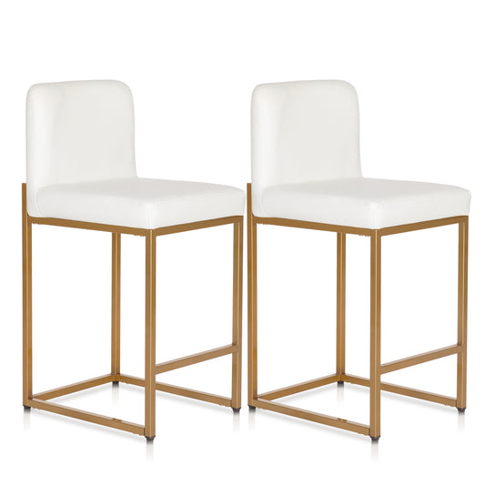 Sophia & William 24" Counter Height Bar Stools with High Backrest 2 Pack Comfortable Modern Counter Stools for Kitchen & Home, White