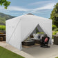 Alpha Joy 10'x 10' Instant Canopy Outdoor Ez Up Outdoor Canopy Shelter Tent with 4 Side Walls, White