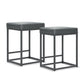 Sophia & William 24" Bar Stool Counter Height Bar Stools with Footrest, Set of 2, Gray