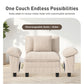 Sophia&William 157.5"L Modular Sectional Sofa Sets, Modern Chenille Couch 6-Seat Oversized Cloud Sofa with 4 Pillows & 2 Ottomans for Living Room,Beige