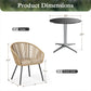 Sophia & William 5 Pieces Outdoor Patio Dining Set, Metal Round Dining Table and Wicker Rattan Chairs Set for 4, Black Placer Gold