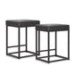 Sophia & William 24" Bar Stool Counter Height Bar Stools with Footrest, Set of 2, Black