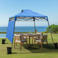 8x8ft Easy Set Up Pop Up UV Protection Canopy Tent with 1 Side Wall, Blue