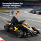 Alpha Joy Kids Drift Go-kart 12V 550W Power Ride on Crazy Cart w/Remote Control, LED Lights, Bluetooth Music, 3 Speeds, Electric Car for Kids Aged 3-8, Orange