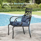 Sophia&William 7Pcs Outdoor Patio Dining Set for 6 Metal Cushioned Chairs and 54  Round Table Set with Cushion, Blue