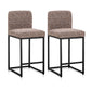 Sophia & William Counter Height Bar Stools with High Backrest 2 Pack Soft & Durable Chenille Fabric Bar Stools for Kitchen Island, Brown