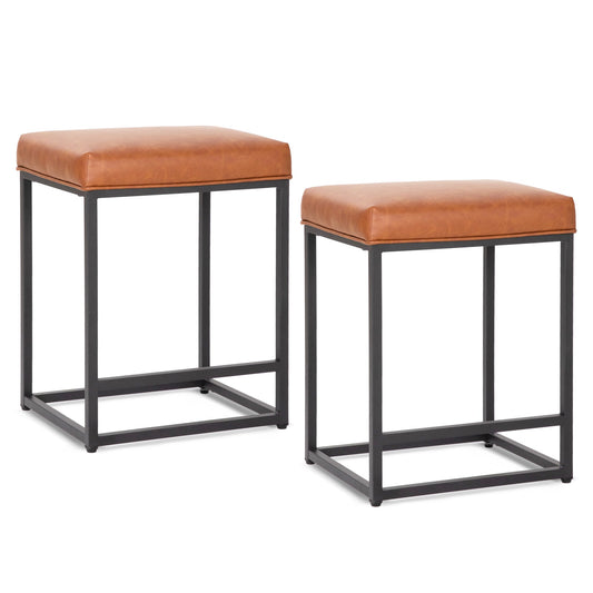 Sophia & William 24" Bar Stool Counter Height Bar Stools with Footrest, Set of 2, Brown