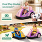 Alpha Joy Kids 12V Bumper Car with Steering Wheel & Remote Control, 3-Color LED Lights, 3 Speeds, Electric Ride-on Car for 3-6 Years, Pink