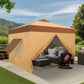 Alpha Joy 10'x 10' Instant Canopy Outdoor Ez Up Outdoor Canopy Shelter Tent with 4 Side Walls, Beige