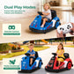 Alpha Joy Kids 12V Bumper Car with Steering Wheel & Remote Control, 3-Color LED Lights, 3 Speeds, Electric Ride-on Toys Car for 3-6 Years, Royal Blue