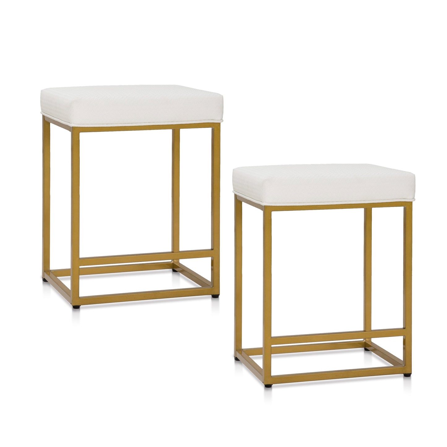 Sophia & William 24" Bar Stool Counter Height Bar Stools with Footrest, Set of 2, White