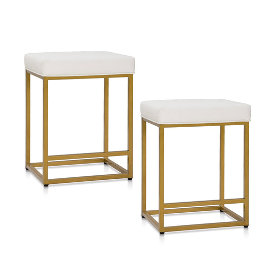 Sophia & William 24" Bar Stool Counter Height Bar Stools with Footrest, Set of 2, White