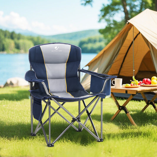 Sophia&William Outdoor Oversized Folding Camping Chair Supports 450Lbs, Blue