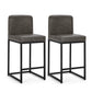 Sophia & William Counter Height Bar Stools with Backrest Set of 2 Comfortable Modern Counter Stools for Kitchen & Home, Gray