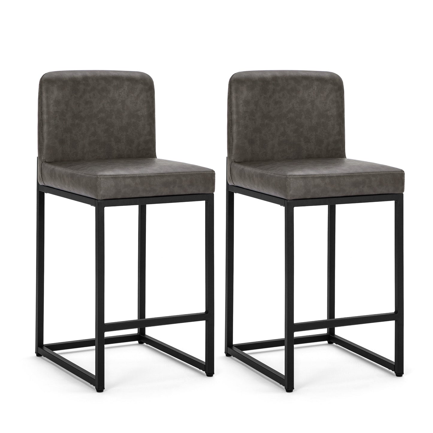Sophia & William Counter Height Bar Stools with Backrest Set of 2 Comfortable Modern Counter Stools for Kitchen & Home, Gray