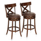 Sophia & William 30" Swivel Bar Stools, Set of 2 with Cross Back Durable Wood Frame Padded Counter Stools for Kitchen Island,Brown