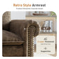Sophia&William 2-Seat Modular Sectional Sofa Set, Mid-Century Chenille Cloud Couch Oversized Sofa with Retro Nailhead Trim and 2 Throw Pillows for Living Room, Taupe