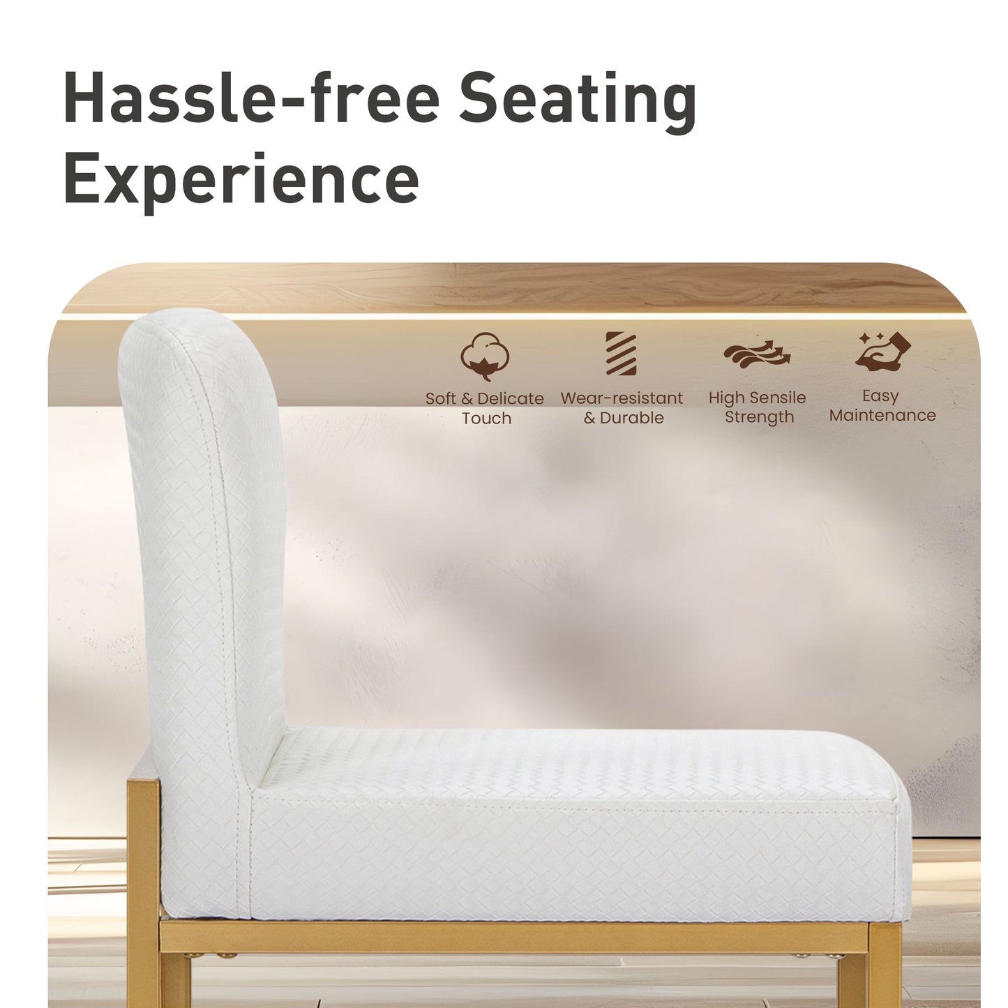 Sophia & William 24" Counter Height Bar Stools with High Backrest Comfortable Modern Counter Stools for Kitchen & Home, Plaid White