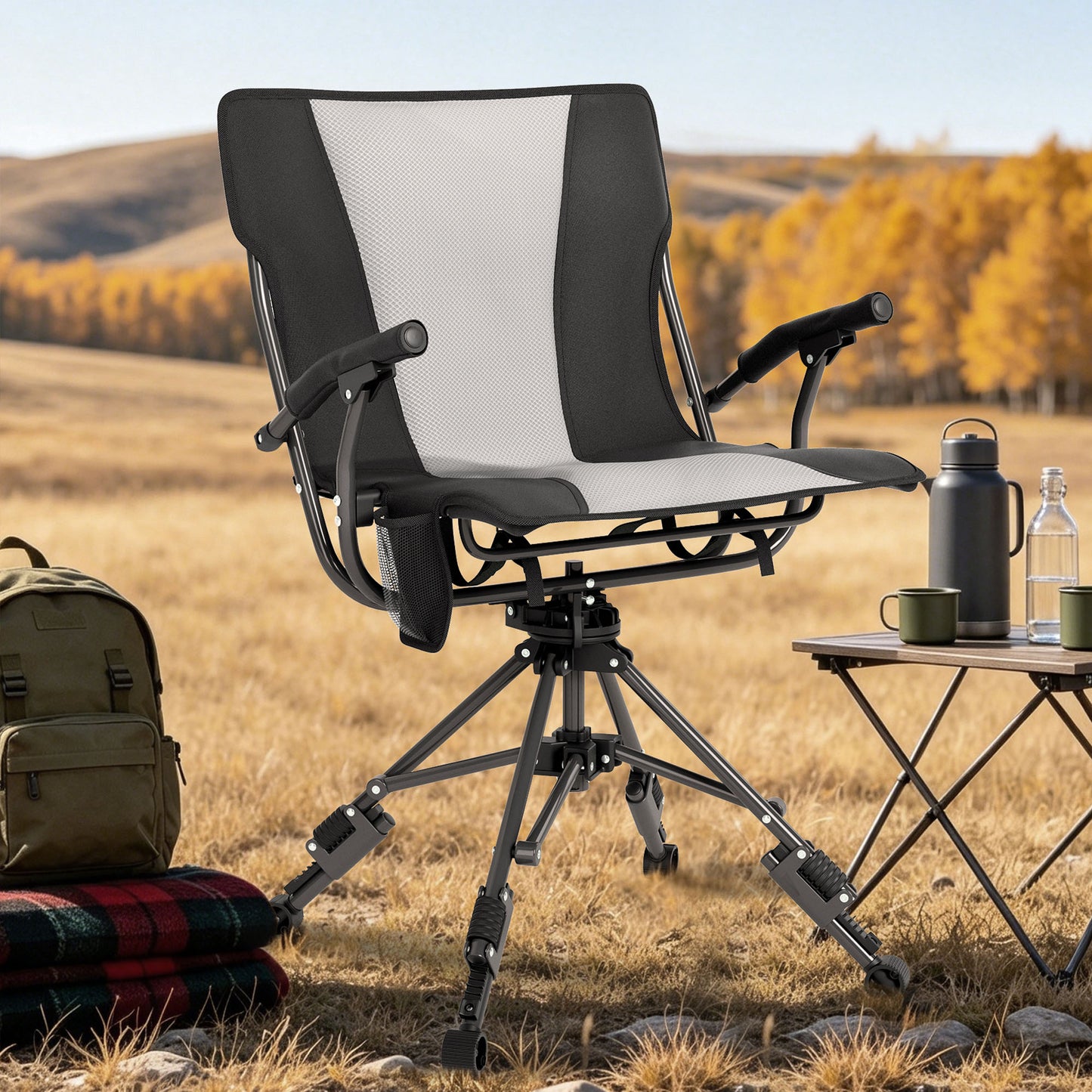 Sophia & William Outdoor Camping Chair - Lightweight Breathable Mesh Folding Chair with Adjustable Height, 330 lbs Capacity, Ideal for Hunting and Blind Use