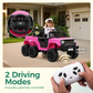 Alpha Joy Kids Ride on Truck 6-Wheel Electric Jeep Car with Remote Control Battery Powered Toy Car w/2WD/4WD Switch, LED Lights, Bluetooth Music, Pink