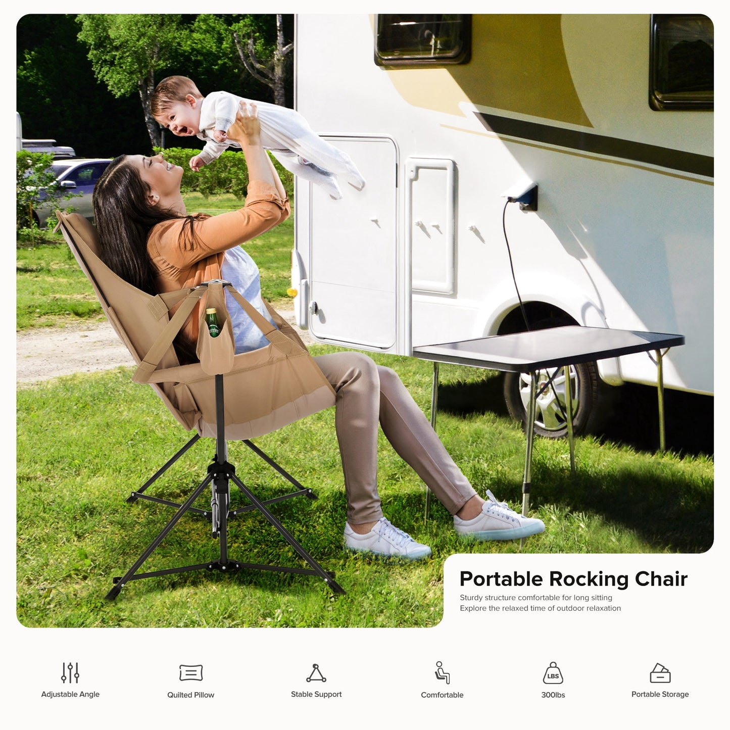 Alpha Joy Hammock Camping Chair Folding Rocking Chair