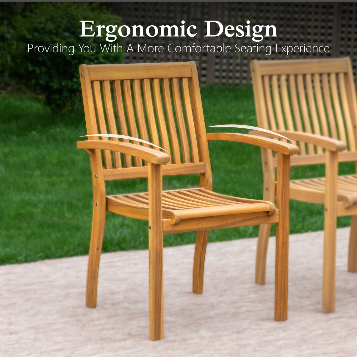 Sophia & William 7 Pieces Acacia Wood Outdoor Patio Dining Set Expandable Table and Patio Chairs Natural Wood for Lawn, Garden, Backyard