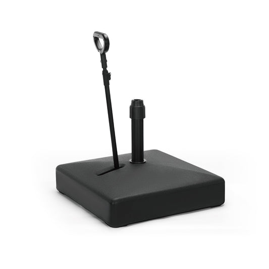 Alpha Joy 23.6'' Patio Fillable Square Umbrella Base Stand Holder Fit Pole 1.5''/1.9'' Weighted