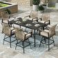 Sophia & William 7Pcs Patio Outdoor Bar Set Wicker Rattan Bar Height Stools & Table Furniture Set with Swivel Chair