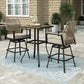 Sophia & William Patio Outdoor Bar Set Wicker Rattan Bar Height Swivel Stools & Table Furniture Bistro Set