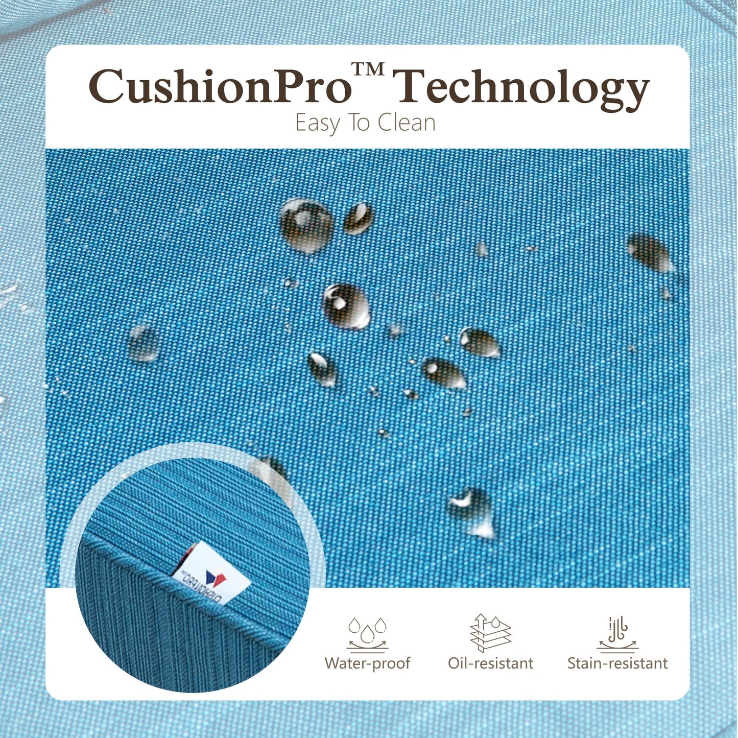 Sophia & William 3 Pieces Patio Chairs Set with Side Table Wicker Outdoor Bistro Set, Pacific Blue