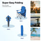 Sophia & William Oversized Camping Chair Outdoor Portable Folding Chair Heavy-Duty Steel Frame Support 350 Lbs, Blue