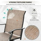 Sophia & William 2 Pcs Outdoor Swivel Metal Bar Stools Patio Height Textilene Chairs in Brown