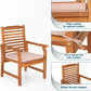 Sophia & William 7 Pieces Outdoor Patio Dining Set Wooden-like Metal Table and Acacia Wood Patio Chairs with Cushions for Lawn, Garden, Backyard