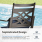 Sophia&William 7Pcs Outdoor Patio Dining Set for 6 Metal Cushioned Chairs and 54  Round Table Set with Cushion, Blue