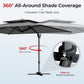 Alpha Joy 13x10ft Gray Offset Cantilever Patio Umbrella with 360¡ã Rotation for Outdoor Use