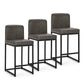 Sophia & William Counter Height Bar Stools with High Backrest Set of 3 Comfortable Modern Counter Stools for Kitchen & Home, Gray