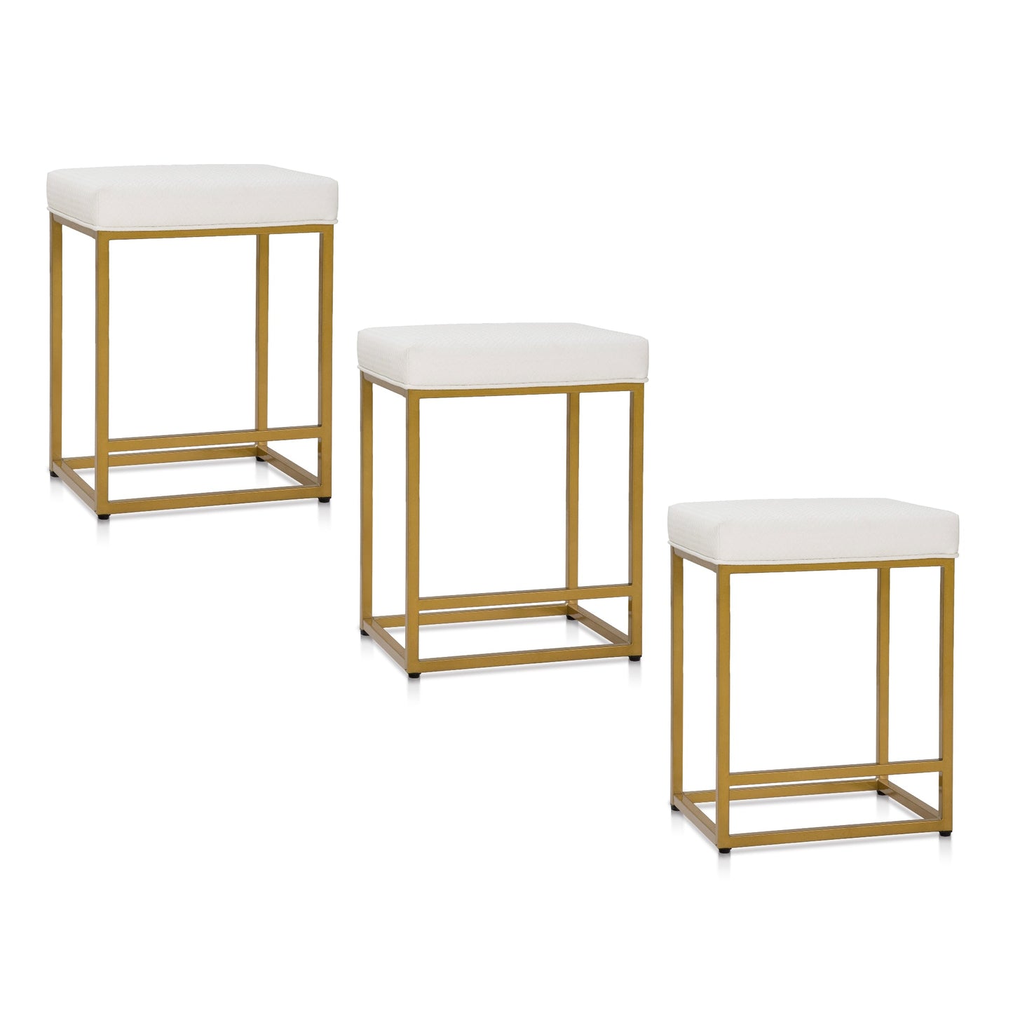 Sophia & William 24" Bar Stool Counter Height Bar Stools with Footrest, 3 Pack, White