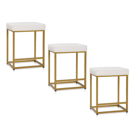 Sophia & William 24" Bar Stool Counter Height Bar Stools with Footrest, 3 Pack, White