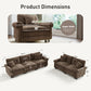 Sophia&William Modular Sectional Sofa Set, Mid-Century Chenille Cloud Couch 5-Seat Nailhead Trim with 5 Pillows for Living Room, Taupe