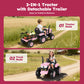 Alpha Joy 24V Powered Ride on Tractor with Detachable Trailer Electric Toy Car with Remote Control, Tippable Trailer, USB, Headlight, Bluetooth, 3 Speed Adjustable for Kids 3+, Pink