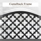 50" Black Outdoor Park Bench with Stylish Camelback Back Frame, Durable & Comfortable