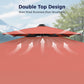 Alpha Joy 12x9ft Outdoor Patio Umbrella Large Rectangle Offset Cantilever Double Umbrella with 360° Rotation, Brick Red