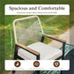 Sophia & William 9-Piece Outdoor Patio Dining Set Swivel Metal Wicker Chairs and Steel Round Table